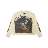 25ss Summer New Godspeed American Style Trendy Rock Street Hip-Hop Vintage Washed Printed Short Sleeve