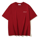 25ss high-quality OFF OW trendy high street arrow print summer short-sleeve casual loose T-shirt for men and women couples