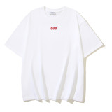 American streetwear brand OFF OW arrow graffiti print heavy-duty street style summer short-sleeve high street casual T-shirt for men and women