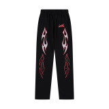 25ss American high street fashion brand HELL street heavy print terry sweatshirt casual sports hooded set for men and women
