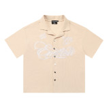 American-style trendy brand retro rhinestone printed logo trendy summer round-neck unisex short-sleeve T-shirt for cross-border fashion