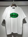 Summer new short-sleeve AM1R1 ICON letter print loose t-shirt, men's trendy casual half-sleeve top, women's