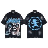 New Hellstar high-quality vintage washed loose-fit short-sleeve T-shirt for men