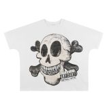 MIXED EMOTION High-Quality Fashionable High-Street Angel Rhinestone Vintage Loose-Fit Short-Sleeve Full-Print Unisex T-Shirt