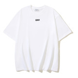 25ss American style trendy brand high-quality off-shoulder short-sleeve T-shirt with melting arrow gradient starry sky ink splatter design for men and women
