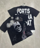 Cross-border American niche trendy brand T-shirt with skull print, loose fit, short sleeves, vintage washed, unisex and versatile