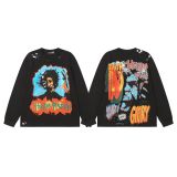 25ss cross-border trendy brand Hell Star high-quality loose casual printed washed vintage long-sleeve unisex shirt