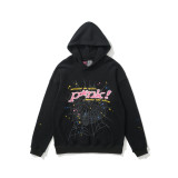 New autumn and winter 55555 spider print terry hooded sweatshirt, American street style casual loose hoodie