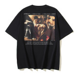 25ss European and American cross-border fashion high street OFF-WHITE high-quality printed graffiti loose short-sleeve T-shirt for men and women