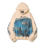 Godspeed Cross-Border 25ss Fall/Winter New Direct Print Washed Vintage Pure Cotton Hip-Hop American Style Hoodie Sweatshirt