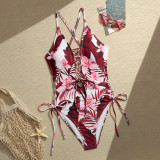 European and American sexy backless one-piece swimsuit, multi-color cross-strap bikini
