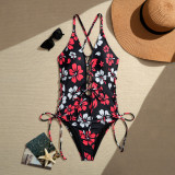 European and American sexy backless one-piece swimsuit, multi-color cross-strap bikini