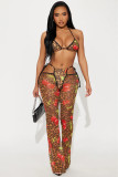 FC1471 European and American cross-border fashion retro animal print camisole top and slim-fit long pants two-piece set leopard print