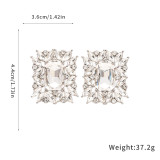 French-style elegant full-diamond floral tassel earrings, light luxury high-end earrings, fashionable and stylish earrings with a unique design
