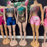 Y12 European and American cross-border fashion strapless sexy suit with shorts
