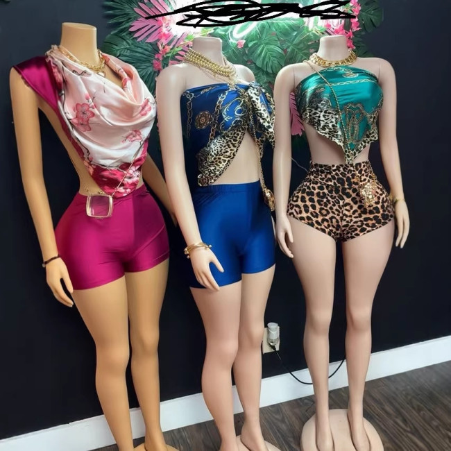 Y12 European and American cross-border fashion strapless sexy suit with shorts