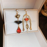 French-style elegant full-diamond floral tassel earrings, light luxury high-end earrings, fashionable and stylish earrings with a unique design