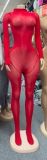 Y300837 European and American fashion women's silky shiny sexy jumpsuit