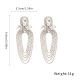 French-style elegant full-diamond floral tassel earrings, light luxury high-end earrings, fashionable and stylish earrings with a unique design