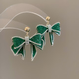 French-style elegant full-diamond floral tassel earrings, light luxury high-end earrings, fashionable and stylish earrings with a unique design