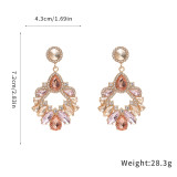 European and American silver needle earrings with diamond-encrusted hollow flower pendants, light luxury and high-end feel, niche fashion and elegant earrings for women