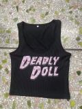 Summer Fashion Sexy Letter Print U-Neck Tank Top