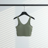 In-stock original label seamless yoga bra, high-intensity quick-dry sports top for running, fitness, and yoga