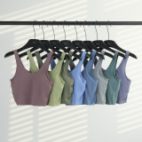 In-stock original label seamless yoga bra, high-intensity quick-dry sports top for running, fitness, and yoga