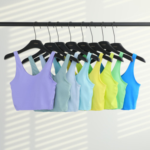 In-stock original label seamless yoga bra, high-intensity quick-dry sports top for running, fitness, and yoga