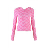 New hot styles limited edition letter print slim-fit zip-up hooded cardigan set