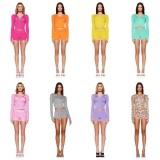 New hot styles limited edition letter print slim-fit zip-up hooded cardigan set