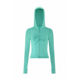 New hot styles limited edition letter print slim-fit zip-up hooded cardigan set