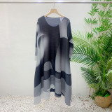 Popular foreign trade plus-size dress from Shenzhen Nanyou, high-end European-style women's clothing, loose-fitting, slimming, three-quarter sleeve, mid-length dress