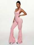 Popular in-stock flared yoga jumpsuits, hot-selling yoga one-piece outfits, wholesale quick-dry