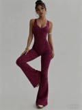 Popular in-stock flared yoga jumpsuits, hot-selling yoga one-piece outfits, wholesale quick-dry