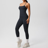 Cross-border European and American tight-fitting yoga fleece vest sports casual outdoor running fitness yoga two-piece set for women