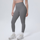 New cross-border thin ice-feel skin-friendly breathable double-sided nylon solid color yoga pants for women for sports, running, and fitness