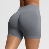 European and American seamless three-section waist fitness shorts for women, high-waisted peach butt-lifting sports shorts, tight-fitting quick-dry yoga shorts