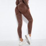 In-stock European and American internet celebrity seamless washable moisture-wicking sexy peach butt sweat-wicking yoga pants sports fitness leggings