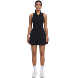 New cross-border slim-fit high-waisted turn-down collar sports dress running golf tennis yoga outfit for women