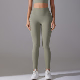 New style no-underwear required, no awkward lines, high-waisted, tight-fitting, naked-feel, nine-point pants for sports, running, fitness, and high-elasticity yoga pants