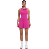 New cross-border slim-fit high-waisted turn-down collar sports dress running golf tennis yoga outfit for women