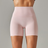 Spring Summer New Solid Color Yoga Shorts Double-Sided Brushed Tight High Waist Elastic Sports Fitness Three-Quarter Yoga Pants for Women