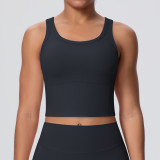 New cross-border brushed yoga top with chest pads, women's fitness bra, beautiful back sports underwear, shockproof vest for outerwear