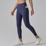 High-waisted seamless yoga pants for women, quick-dry, tight-fitting with pockets, running and fitness pants, butt-lifting sports yoga wear