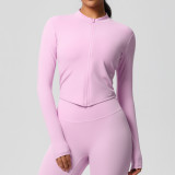 In-stock cross-border double-sided brushed tight-fitting breathable solid color training yoga wear eight-piece set for women's sports, running, and fitness