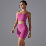 New style no-underwear required high-waisted butt-lifting tight-fitting nude-feel yoga wear sports running bra and shorts set for women