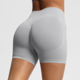European and American seamless three-section waist fitness shorts for women, high-waisted peach butt-lifting sports shorts, tight-fitting quick-dry yoga shorts