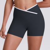 New cross-border color-blocking cross-fit brushed high-elastic yoga outfit set for running, fitness, and breathable training, five-piece set