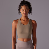 Fixed cup integrated sports vest, figure-enhancing sports bra, slimming and beautiful back fitness yoga wear for women